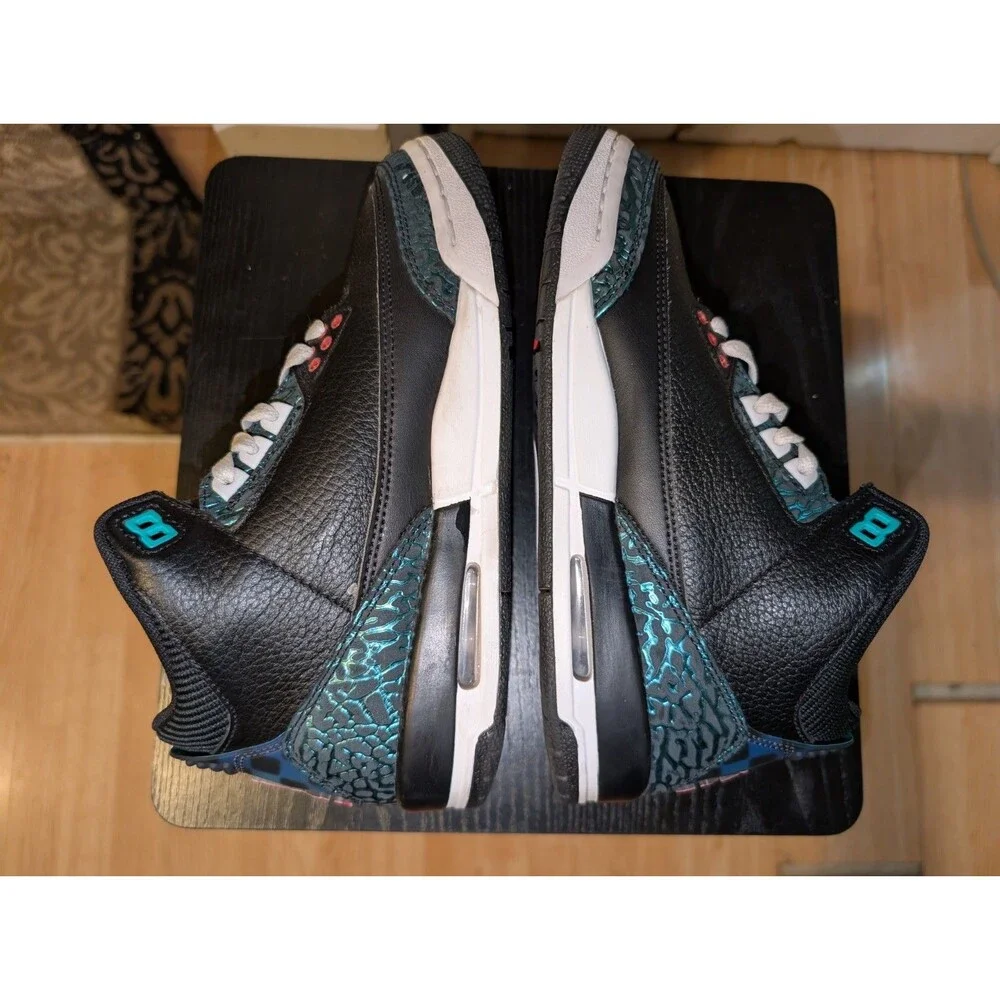 Nike Air Jordan 3 Retro Moto Black/Siren Red-Hyper Jade (FV5437 001) Sz 6.5Y